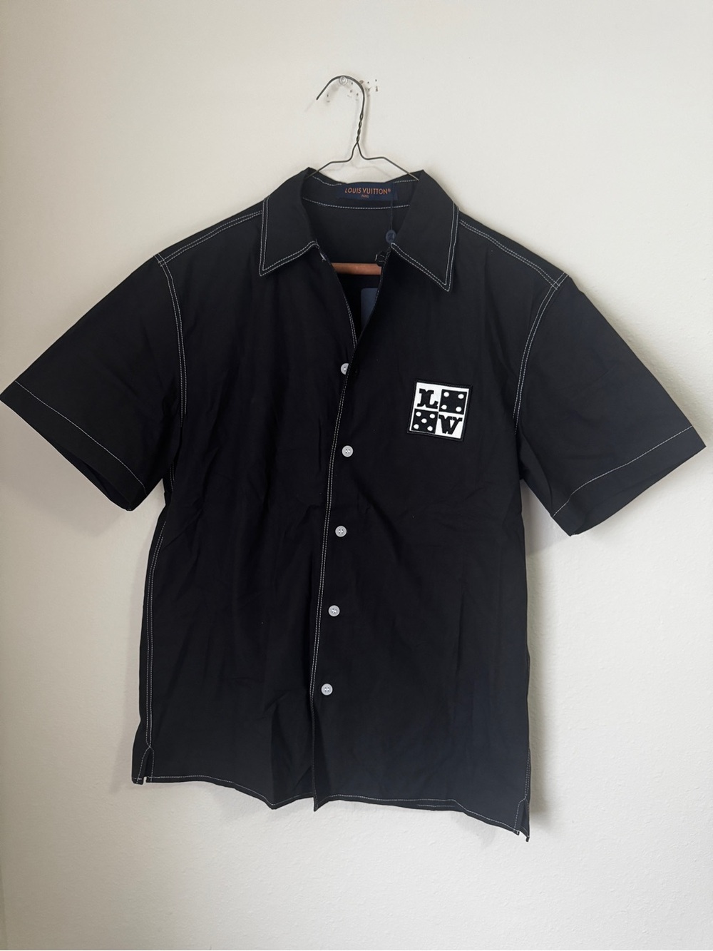 Louis Vuitton Black Short-Sleeve Button-Down Shirt